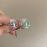 Colorful Glass Round Transparent Stud Earrings – Meaningful Gifts — 5