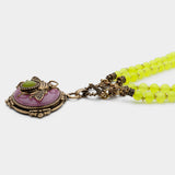 Vintage Natural Agate Chartreuse Beaded Necklace – Jewelry Gift Ideas — 3
