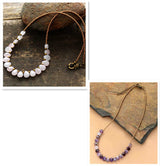 Women's Amethyst Bead Choker Fashion Necklace – Stylish Gifts — 3