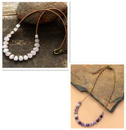 Women's Amethyst Bead Choker Fashion Necklace – Stylish Gifts — 3