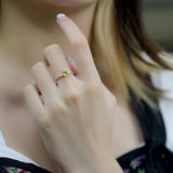 Lace Hollow Rural Green Peridot Ring – Birthday Gifts — 4