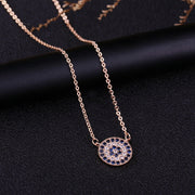 Bronze Inlaid Zircon Round Necklace – Jewelry Gift Ideas — 1