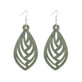 Hollow Geometry Wood Earrings Eardrop Personality – Birthday Gifts — 13