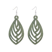 Hollow Geometry Wood Earrings Eardrop Personality – Birthday Gifts — 13