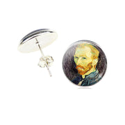 Van Gogh Landscape Oil Painting Art Stud Earrings – Creative Gifts — 4