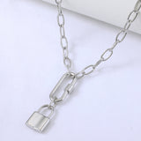 Geometric Lock Paper Clip Stainless Steel – Jewelry Gift Ideas — 2
