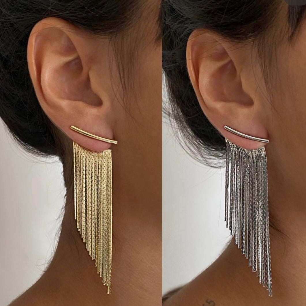 Gold Tassel Long Earrings – Meaningful Gifts — 1