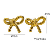 Bow Stainless Steel 14K Gold Earrings Necklace – Jewelry Gift Ideas — 6