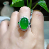 Green Agate Jade Women's Ring – Gifts for Her — 8
