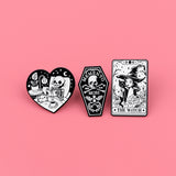 Ornament Accessories Alloy Skull Cat Witch Brooch – Stylish Gifts — 1