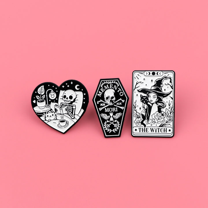 Ornament Accessories Alloy Skull Cat Witch Brooch – Stylish Gifts — 1