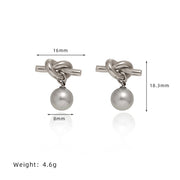 Knotted Bends And Hitches Pearl Simulated Stud – Birthday Gifts — 6
