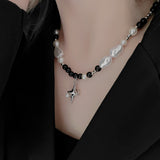 Women's Star Surrounded Black And White Pearl – Jewelry Gift Ideas — 4