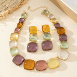 Geometric Candy Clavicle Necklace And Earrings – Jewelry Gift Ideas — 11