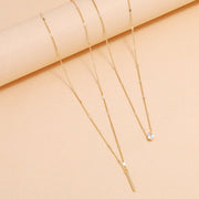 Fashion Strip Double Pendant Necklace – Jewelry Gift Ideas — 4