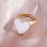 Matte Gold And Matte Silver Nectarine Heart Ring – Gift Ideas — 10