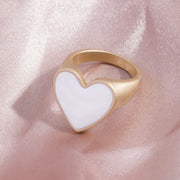 Matte Gold And Matte Silver Nectarine Heart Ring – Gift Ideas — 10