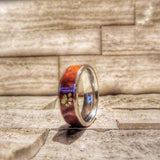 TITANIUM DOG PAW PRINT OPAL AND KOA WOOD RING – Dog Lover Gifts — 4