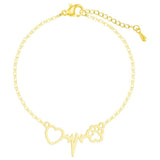 Cat Paw Cardiogram Beating Heart Pendant Bracelet – Jewelry Gift Ideas — 4