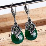 Vintage green chalcedony earrings – Meaningful Gifts — 5
