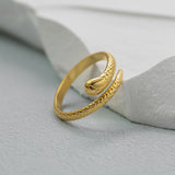 Colorless Joint Ring Titanium Steel Plated 18K Gold – Thoughtful Gifts — 4