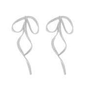 Personalized Simple Metal Bow Earrings – Practical Gifts — 2
