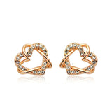 Luxury Gold Heart Rose Gold Color Stud Earrings – Practical Gifts — 1