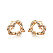 Luxury Gold Heart Rose Gold Color Stud Earrings – Practical Gifts — 1