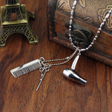 Hair Dryer Scissors Comb Necklace Pendant – Jewelry Gift Ideas — 5