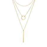 Stainless Steel Geometric Round Stack Necklace – Jewelry Gift Ideas — 7