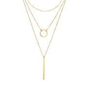 Stainless Steel Geometric Round Stack Necklace – Jewelry Gift Ideas — 7