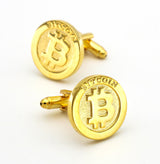 Men's Gold Bitcoin Cufflinks Spot Business – Gifts for Him — 3