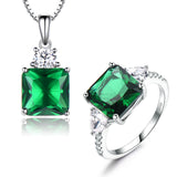 Fashion Sterling Silver Nano Emerald Pendant Ring – Stylish Gifts — 1