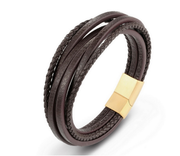 Fashion stainless steel chain leather bracelet – Stylish Gifts — 3