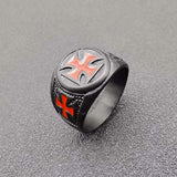 Cross Men's Black Titanium Steel Ring – Gifts for Him — 2