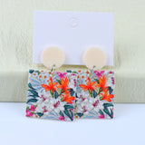 Women's Vintage Color Clash Embossed Acrylic Earrings – Gifts for Her — 4