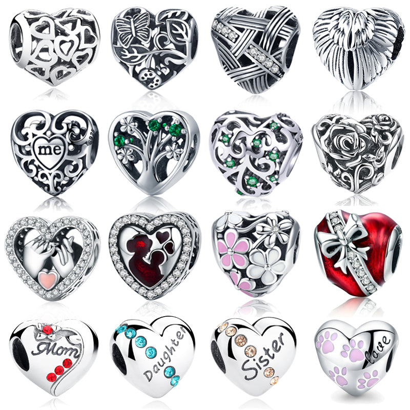 Heart-shaped Combination Silver Beads – Everyday Gifts — 1