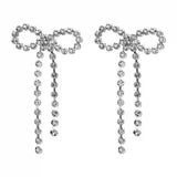 Flash Diamond Zircon Bow Long Tassel Earrings Women – Gifts for Her — 4