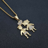 Titanium Steel Gold-Plated Diamond Necklace – Jewelry Gift Ideas — 1