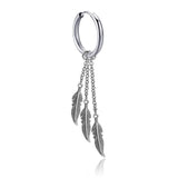 Fringe Chain Male Hipster Leaf Pierced Earrings – Gifts for Him — 3