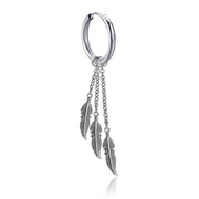 Fringe Chain Male Hipster Leaf Pierced Earrings – Gifts for Him — 3