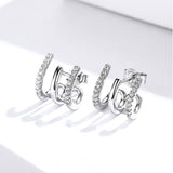Three-layer silver earrings – Practical Gifts — 1