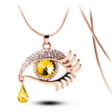 Eye crystal teardrop eyelash necklace – Jewelry Gift Ideas — 1
