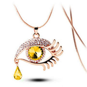 Eye crystal teardrop eyelash necklace – Jewelry Gift Ideas — 1