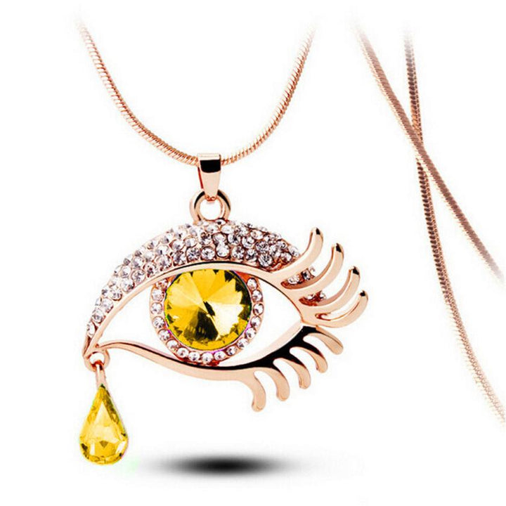 Eye crystal teardrop eyelash necklace – Jewelry Gift Ideas — 1