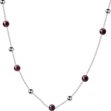 925 silver Garnet beads necklace clavicle chain – Jewelry Gift Ideas — 4