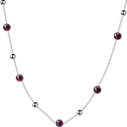 925 silver Garnet beads necklace clavicle chain – Jewelry Gift Ideas — 4