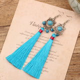 Bohemian Style Ethnic Style Earrings, Red Long Tassels – Stylish Gifts — 5