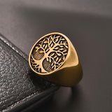 Stainless Steel Leaf Ring Set For Men Wholesale Tree – Gifts for Him — 4