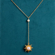 SUNFLOWER Pearl Brass Plated With Real Gold Ear – Jewelry Gift Ideas — 10